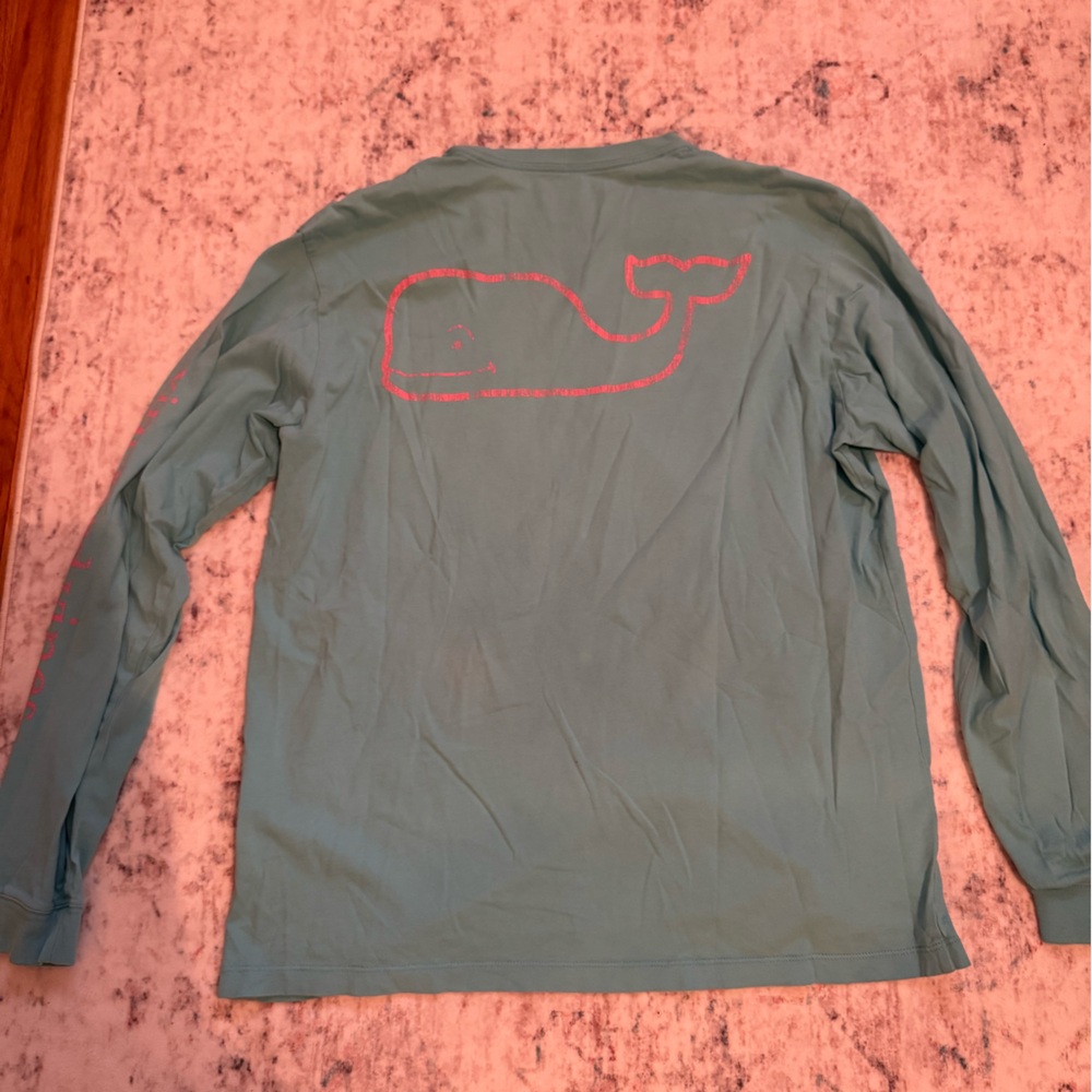 Men’s Medium Vineyard Vines Teal Shirt with Pink Logo
